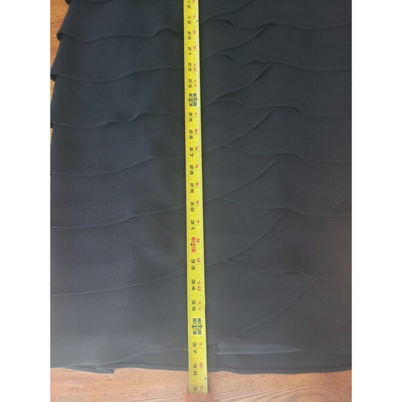 Jessica Howard Dress Women 6 Black Nude Lace Floral Cord Ruffle Sheath Formal - Picture 14 of 14